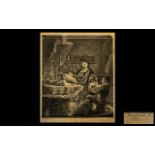 Rembrandt Harmensz Van Rijn Dry Point Etching of The Gold Weigher, Jan Uytenbogaert,