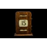 Edwardian Period - Early Scrolling Oak Cased Desk Top Perpetual Calendar with Day, Date and Month,