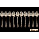 Set of 10 Solid Silver Tea Spoons, dated Sheffield 1940.