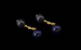 Pair of Lapis Lazuli Chain Cufflinks. Please See Photo.