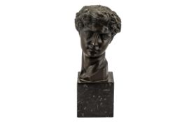 Classical Bronze Head of David,