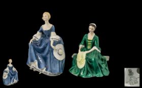 Royal Doulton Hand Painted Porcelain Figures ( 2 ) In Total. Comprises 1/ ' A Lady From Williamsburg