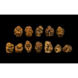 Twelve Oriental Resin Netsukes,