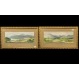 Irish Artist Pair of Watercolour Drawings by G.W, Morrison Near Hilltown, Co.