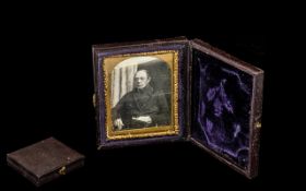 Daguerreotype Plate Photograph of Diminutive Size depicting a successful man, c1850,