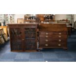 A Large Late Georgian Mahogany Bureau Bookcase the bureau with a fitted interior and pigeon hole