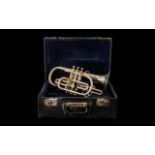 Vintage Cornet in Original Case. By Boosey & Co. of London 'Silbron' No. 134968.