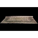 Large Traditional Carpet in Indian Style Agra with floral decoration on ivory ground,