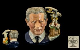 Royal Doulton Hand Painted Character Jug ' Prince Charles ' D7283. Character Jug of The Year 2008.