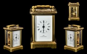 Matthew Norman - Top Quality Swiss Made Eleven Jewels Unadjusted Small Brass Carriage Clock.