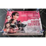 Baby Driver Rare First Edition Quad Signed By Acclaimed Cast &amp;