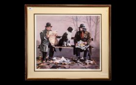Larry Rushton Artist Signed Ltd Edition Colour Lithograph Print - Titled ' Tramps ' This Print Is No