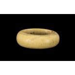 Antique Ivory Bangle of Oval Shape. c.1830/1860's. 4 Inches Diameter.
