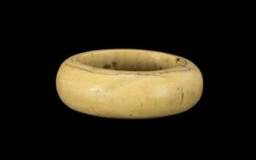 Antique Ivory Bangle of Oval Shape. c.1830/1860's. 4 Inches Diameter.