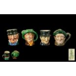 Royal Doulton - Small Collection of Hand Painted Early Miniature Character Jugs ( 4 ) In Total.