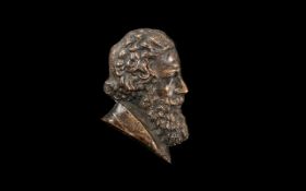 William Morris Rare Electrotype Coppered Portrait Bust; period with lozenge date mark;