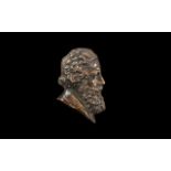 William Morris Rare Electrotype Coppered Portrait Bust; period with lozenge date mark;