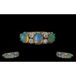 Antique Period Excellent Quality 18ct Gold Opal and Diamond Set Dress Ring,