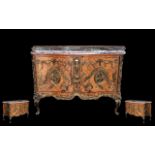 Large and Impressive Kingwood French Style Serpentine Commode Cabinet,