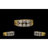 18ct Gold Attractive Diamond Set Dress Ring marked 18ct to interior of shank.