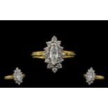 Ladies - Attractive and Top Quality 18ct Gold Diamond Set Dress Ring,