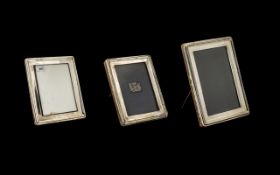 Set of 3 Silver Photo Frames with Oak Backings with Birmingham Marks 1922 & 1923, Maker Z.