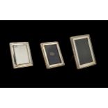 Set of 3 Silver Photo Frames with Oak Backings with Birmingham Marks 1922 & 1923, Maker Z.