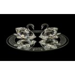 Swarovski - Silver Crystal Pair of Swan Figures ( 2 ) ' Swans ' Large. Code No 7633 063 000.
