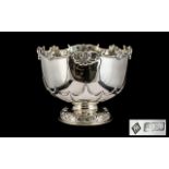 Victorian Period Superb Quality Solid Silver Punch Bowl of Wonderful Proportions / Form and Heavy