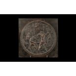 Antique Bronze Plaque depicting Classical Gods working in a foundry;