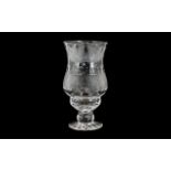 Edinburgh Crystal Thistle Small Hurricane Lamp - 2 Piece Candle Lamp. Measures 6.5" tall.