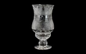 Edinburgh Crystal Thistle Small Hurricane Lamp - 2 Piece Candle Lamp. Measures 6.5" tall.