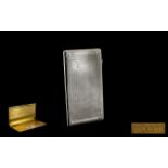 Art Deco Period Gents Rectangular Shaped Engine Turned Cigarette Case From The 1930's.