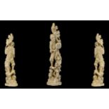 Japanese - Late 19th Century Carved Ivory Figure Group. Meiji Period 1864 - 1912.