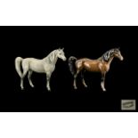 Beswick Horse Figures (2) comprising Arab 'Xayal', one horse grey, the other brown, Model No. 1265.