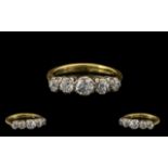 18ct Gold - Nice Quality and Sparkle 5 Stone Diamond Set Ring.