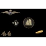 A Small Mixed Lot of Silver Jewellery to include an RAF sweetheart brooch set with marquesites,