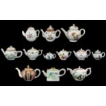 A Group of 12 Miniature Teapots After The Antique, Issued by Hochst for Franklin Mint.