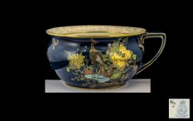 Carlton Ware Chamber Pot decorated with peacocks amongst flowers. A/F.