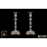 Edwardian Period - Stunning Quality Pair of Solid Silver Candlesticks of Excellent Proportions and