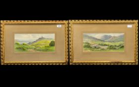 Irish Artist Pair of Watercolour Drawings by G.W.