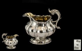 George IIII - Ornate Silver Cream Jug of Pleasing Form and Design. Hallmark London 1829.