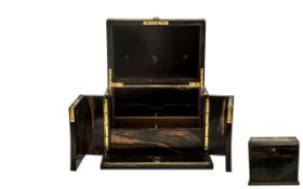 Early Victorian Period Excellent Quality Coromandel Gentleman's Stationary Box with Fitted Interior,