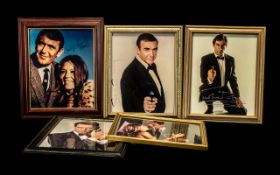 James Bond Interest - Collection of Five Signed Framed Photographs including Timothy Dalton,