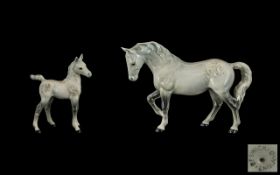 Beswick Horse Figures ( 2 ) Horses. 1/ ' Stocky Jogging Mare ' 3rd Version, Model No 855.