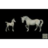 Beswick Horse Figures ( 2 ) Horses. 1/ ' Stocky Jogging Mare ' 3rd Version, Model No 855.