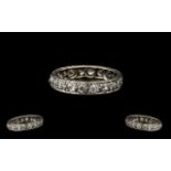 18ct White Gold - Nice Quality Diamond Set Full Eternity Ring,