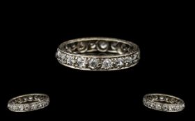 18ct White Gold - Nice Quality Diamond Set Full Eternity Ring,