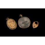 9ct Gold Edwardian Locket also includes three pieces of hallmarked jewellery, 9ct locket,