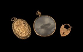 9ct Gold Edwardian Locket also includes three pieces of hallmarked jewellery, 9ct locket,